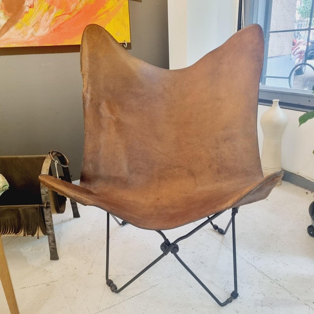 Leather Butterfly Armchairs, 1960s, Set of 2 For Sale - Image 3 of 6