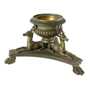 19th Century Grand Tour Renaissance Revival Inkwell With Deer