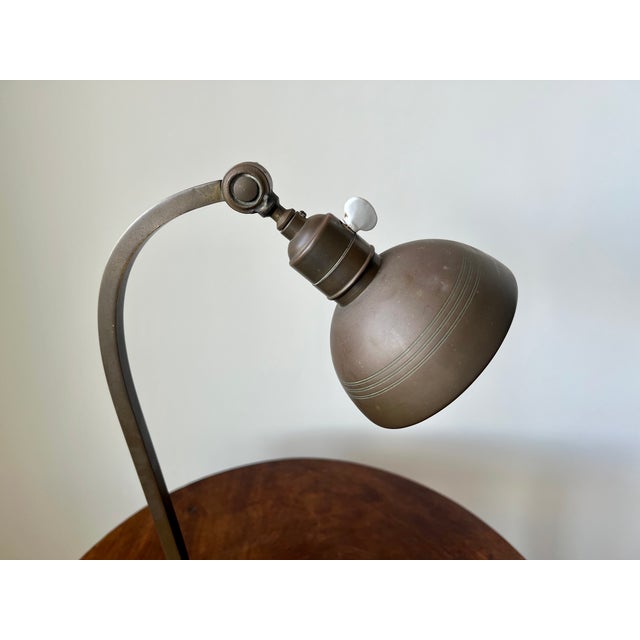 Early 20th Century Art Deco Brass Table Lamp, France For Sale - Image 9 of 15
