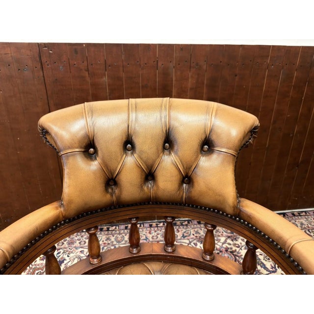 English Chesterfield Office Chair For Sale - Image 5 of 8