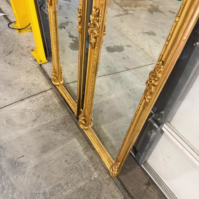 2020s French Style Gold Leaf Floor Mirror Set – 2 Mirrors, 6 Ft Tall Elegant Décor For Sale - Image 5 of 8