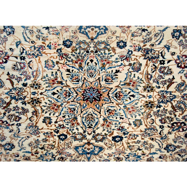 Textile Vintage Persian Naein Rug For Sale - Image 7 of 13