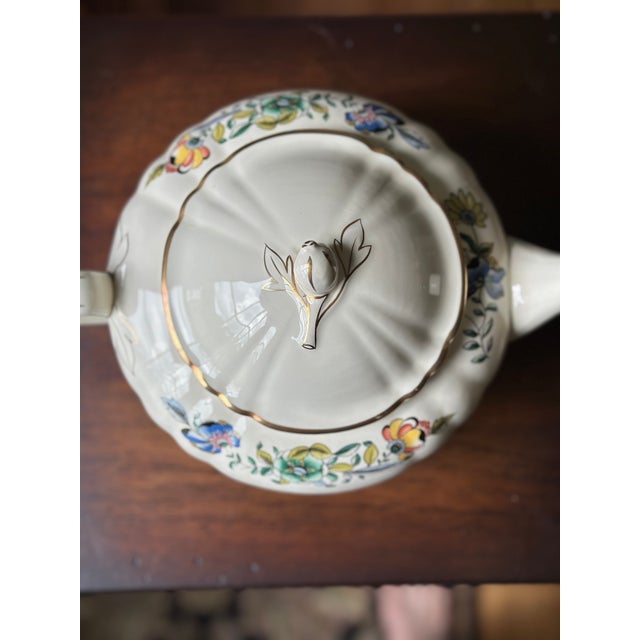 Richard Ginori Rare Diamondstone Laveno "Baronessa" Italian Ceramic Teapot / Richard Ginori / Diamondstone Baronessa Teapot For Sale - Image 4 of 7