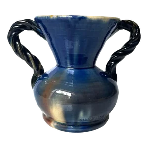 French Vallauris Amphora Vase With Rope Handles