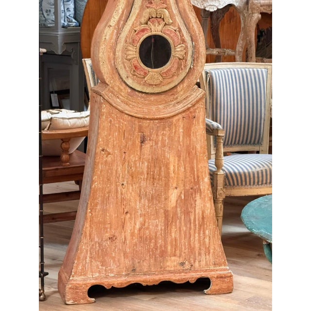 Swedish Mora Clock With Carving and Elegant Lyre-Form Case For Sale - Image 6 of 9