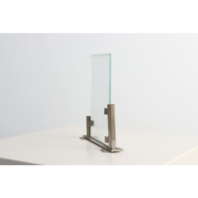 Modern Chrome-Steel and Glass Photo Frame Stand, 1920 For Sale - Image 4 of 11