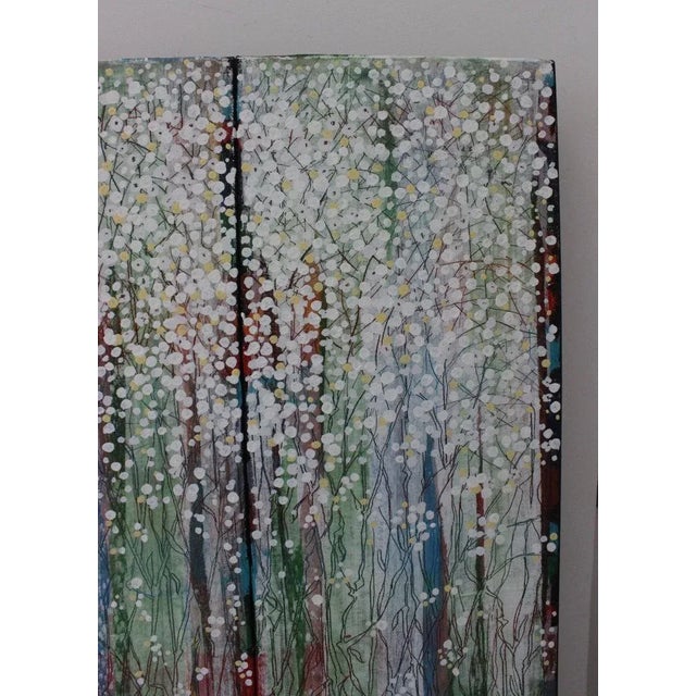 Wood 1991 Nobu Fukui Oil Painting "Babies' Breath" For Sale - Image 7 of 13