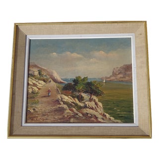 Alberti, Mediterranean Landscape, 1850, Oil on Canvas, Framed For Sale