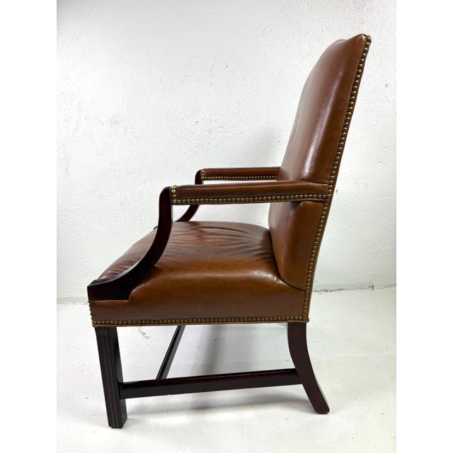 Hancock & Moore Hancock and Moore Classic Brown Leather Armchair. For Sale - Image 4 of 12