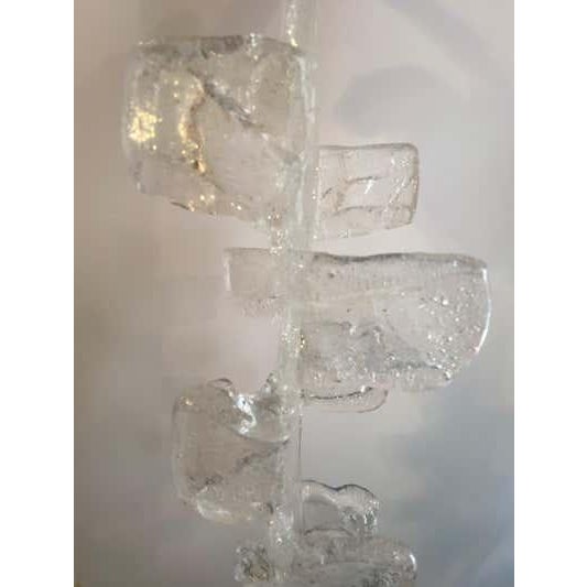 Chrome 1973 Italian Fused Glass Flush Mount Chandelier For Sale - Image 8 of 11