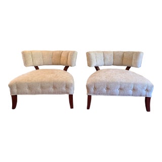 Pair of Elegant Slipper Chairs in the Manner of Billy Haines 1940s For Sale