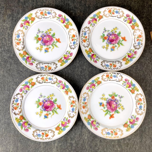 1930s Vintage Noritake Dresdena Floral Side Plates - Set of
