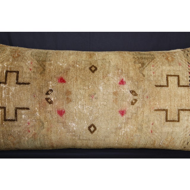 Mid 20th Century Handmade Turkish Soft Color Tones Rug Pillow Cvoer -17'' X 36'' For Sale - Image 5 of 14