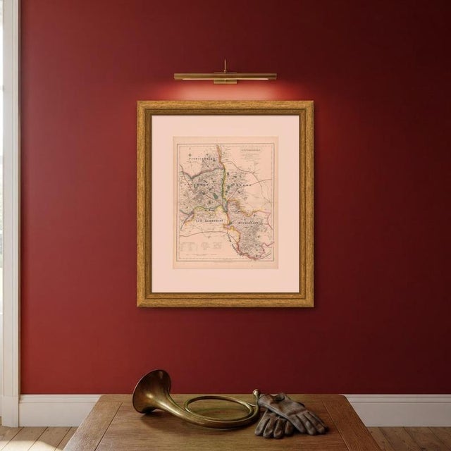 Blue Antique Hobson Fox Hunting Map of Oxfordshire by Heythrop Hunt, 1870 For Sale - Image 8 of 10