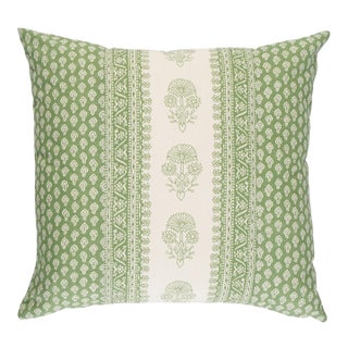 Schumacher x Mark D. Sikes Hyacinth 22" I/O Pillow In Leaf Green For Sale