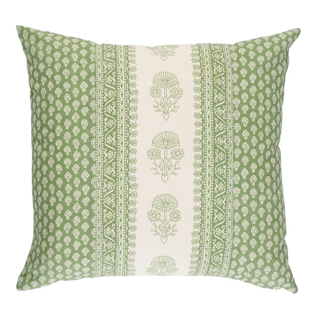Schumacher x Mark D. Sikes Hyacinth 22" I/O Pillow In Leaf Green For Sale