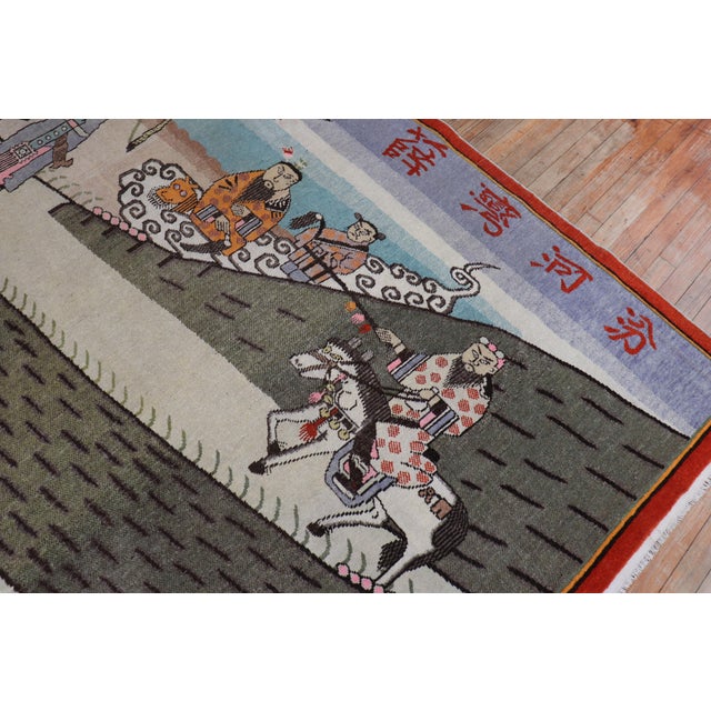 Early 20th Century Signed Samarkand Khotan Pictorial Rug - 5'8" x 8'8" For Sale - Image 11 of 18