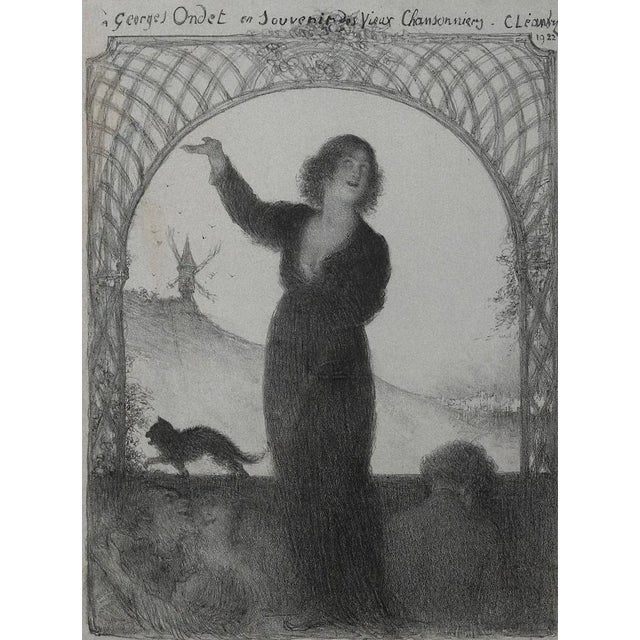 Charles Lucien Léandre - To Georges Ondet - Original Lithograph - 1922 For Sale - Image 4 of 4