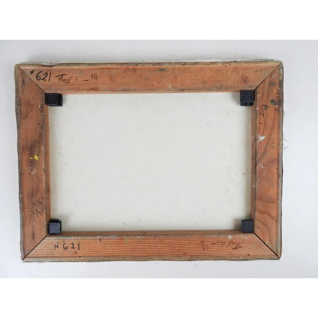 Vintage late 20th century oil on canvas impressionist impasto painting of colorful cottage and garden. Unsigned. Unframed,...