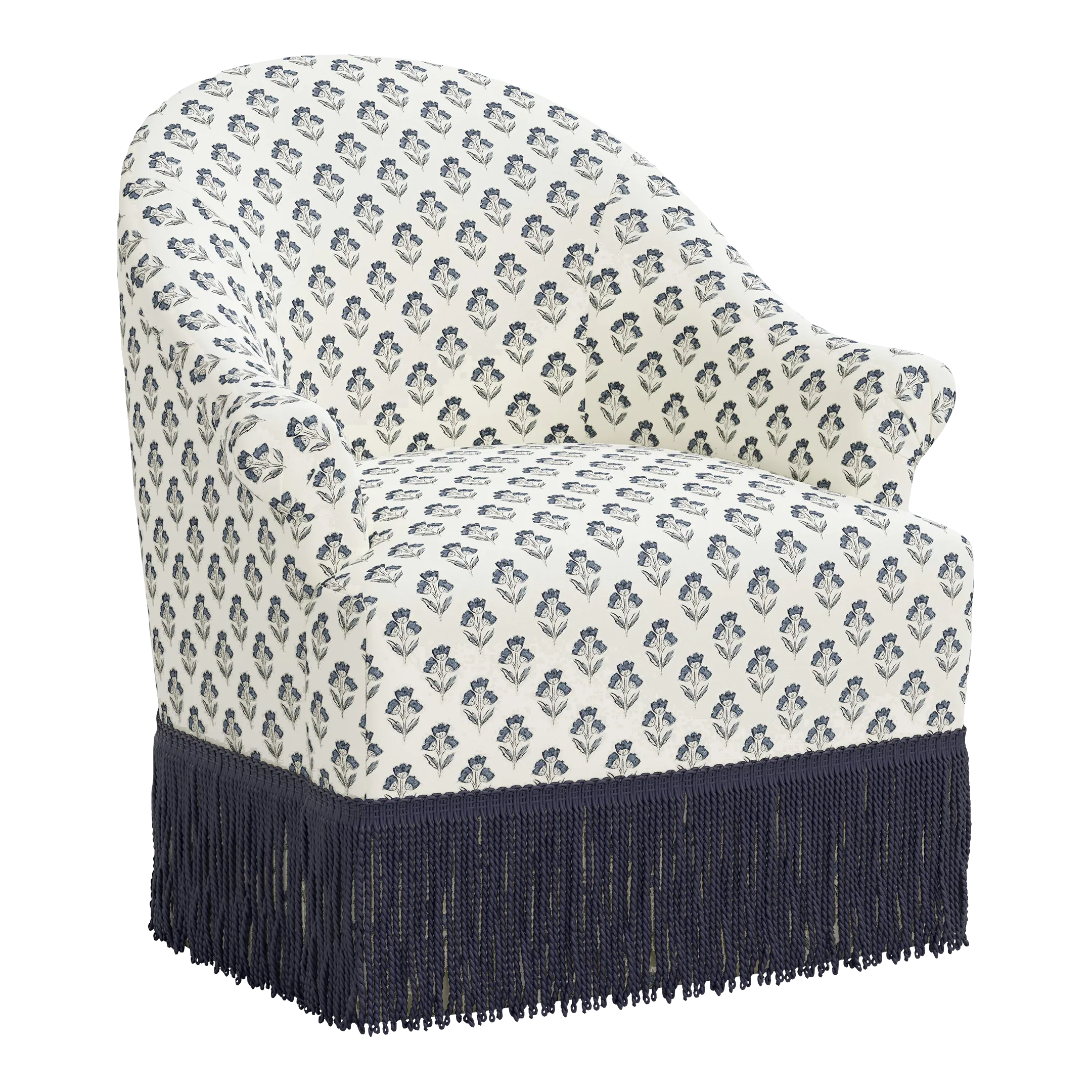 家具 marie Stoffer Home x Cloth & Company Marie Swivel Chair in Francie Blue