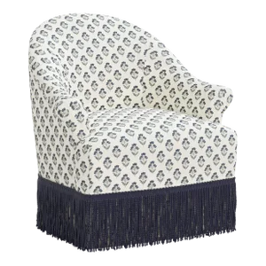 Stoffer Home x Cloth & Company Marie Swivel Chair in Francie Blue