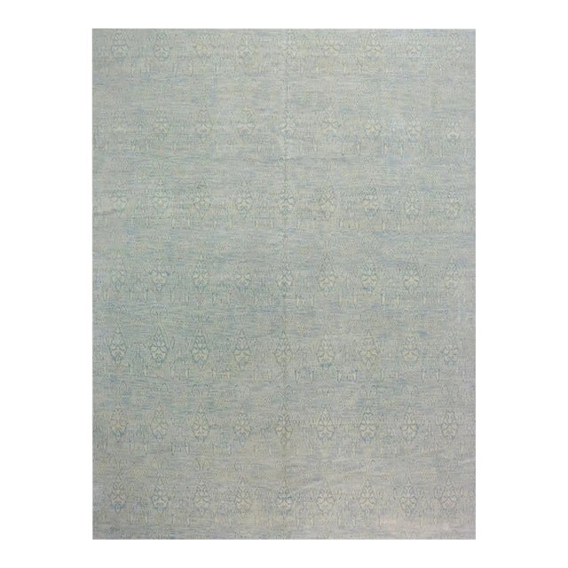 1990s Handwoven Ikat Area Rug 12x15 For Sale