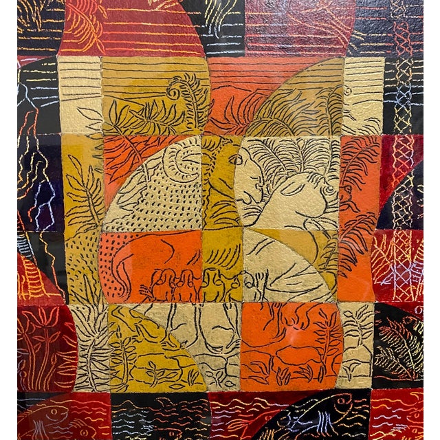 Plastic Harry Koursaros, Large Pattern and Decoration Painting Abstract Expressionist Harry Koursaros P&D, 1983 For Sale - Image 7 of 11