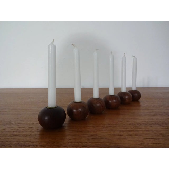 Danish Teak Candleholders, 1960s, Set of 6 For Sale - Image 10 of 14