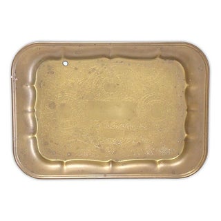 Rectangular Brass Etched Tray For Sale