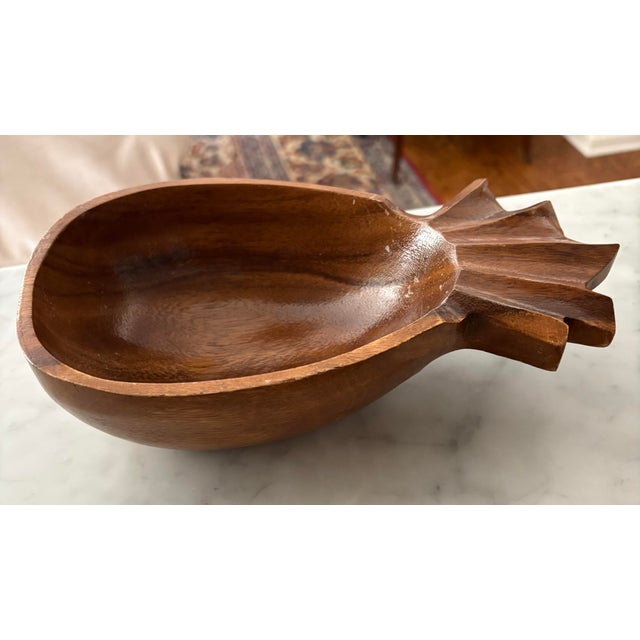 Vintage Pineapple Serving Set - 7 Piece - Monkey Pod Wood - Tropical Luncheon, Luau, Beach Decor For Sale - Image 4 of 4