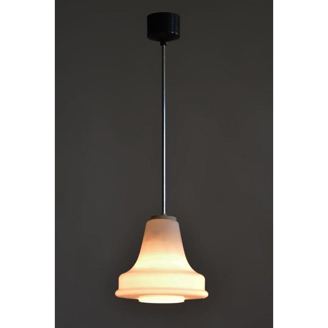 Metal Mid-Century Chandelier in Chrome, Blackened Steel, and Glass, Czech, 1960s For Sale - Image 7 of 9