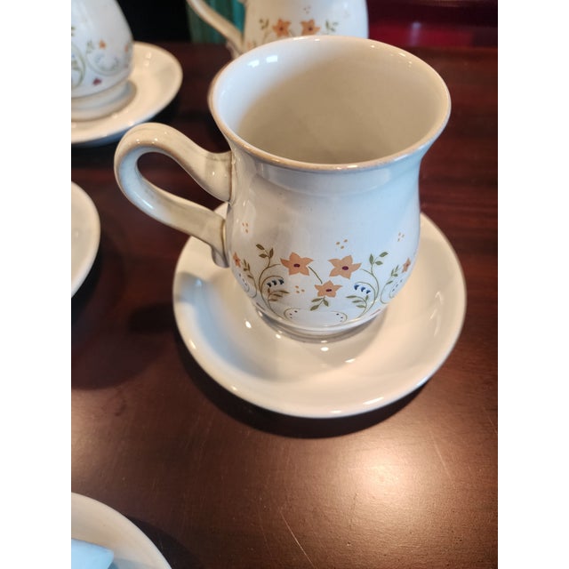 Mid-Century Modern Set of Five Denby Coffee Mugs With Saucers For Sale - Image 3 of 5