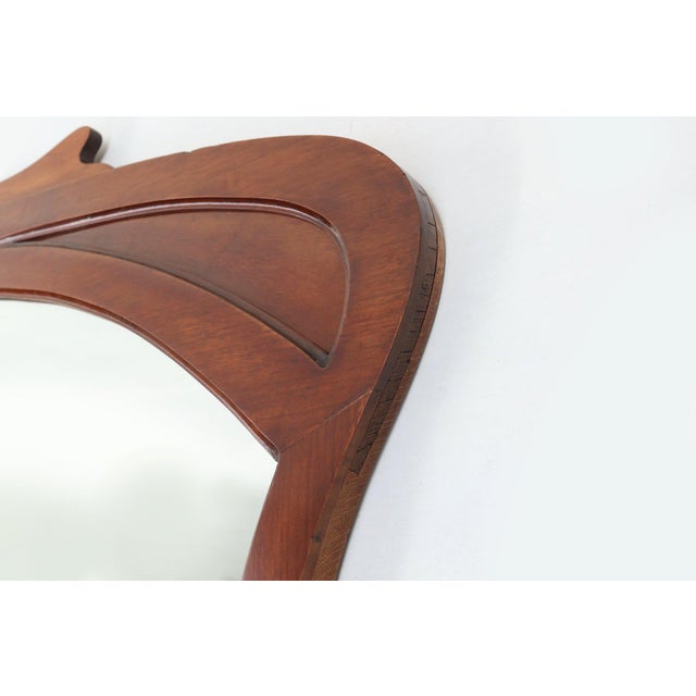 Large Art Nouveau Wooden Chimney Mirror, 1890s For Sale - Image 6 of 13