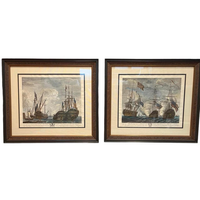 John Boydel 1719-1804, Engraver "HIs Majesties Ships" E:ngraving Stern view of L'Invincible, Ruby & Iris 3 French Ships...