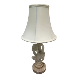 Vintage Carved Italian Alabaster Table Lamp