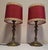 Goldenrod Vintage Table Lamps with Figurative Brass Base and Handmade Fabric Shade, 1960s, Set of 2 For Sale - Image 8 of 12