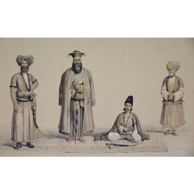 A Pair of 19th C. Engravings Depicting the Costumes and Weapons of Afghani Men by Dr. James Atkinson, 1843 For Sale - Image 10 of 11