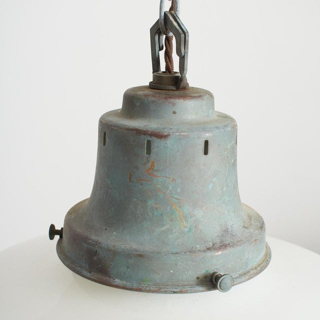 Gray Church Opaline Glass Pendant Light from AS, 1930s For Sale - Image 8 of 9