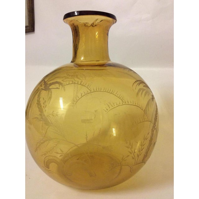 Art Deco Vase in Engraved Glass, 1930s For Sale - Image 4 of 10