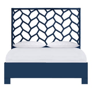 Silas Platform Bed Queen - Navy For Sale