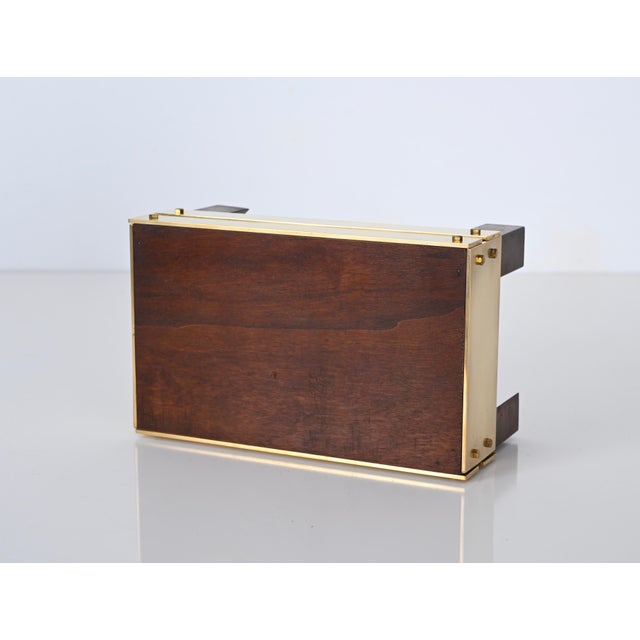 Mid-Century Brass and Walnut Pocket Emptier attributed to Tommaso Barbi, Italy, 1970s For Sale - Image 13 of 15
