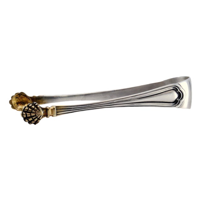 Silver Claw Shaped Ice Tongs For Sale