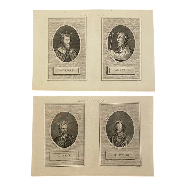 1793 English King Portrait Engravings - a Pair For Sale