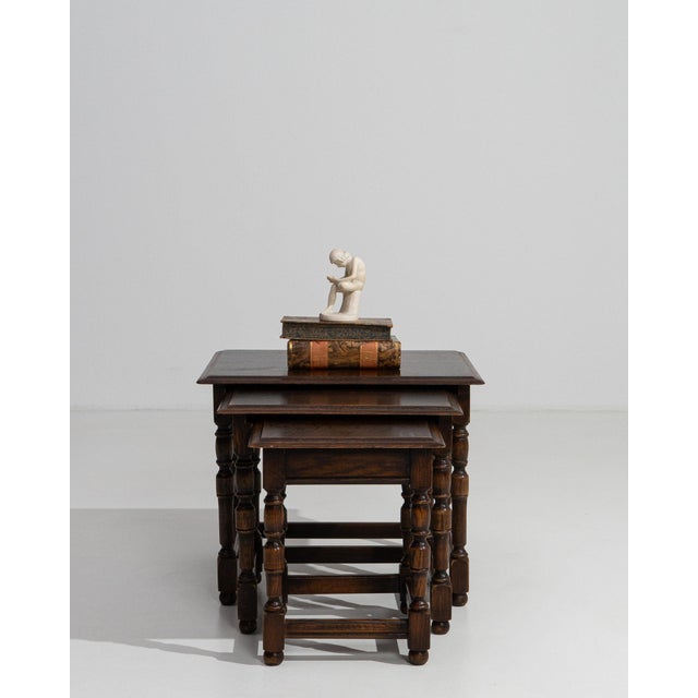 19th Century 19th Century France Black Wood Nesting Table For Sale - Image 5 of 11