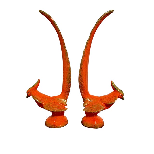 Mid 20th Century California Originals Pottery Drip Glaze Phoenix Bird Pair For Sale In Dallas - Image 6 of 8