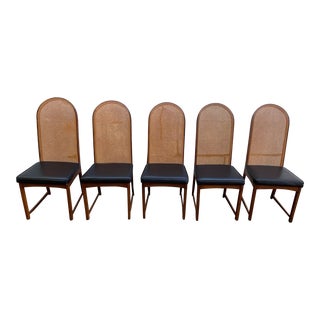 Vintage Milo Baughman Style Dining Chairs- Set of 5 For Sale