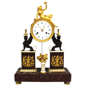 18th Century Bronze Directory Watch in Marble Bronze
