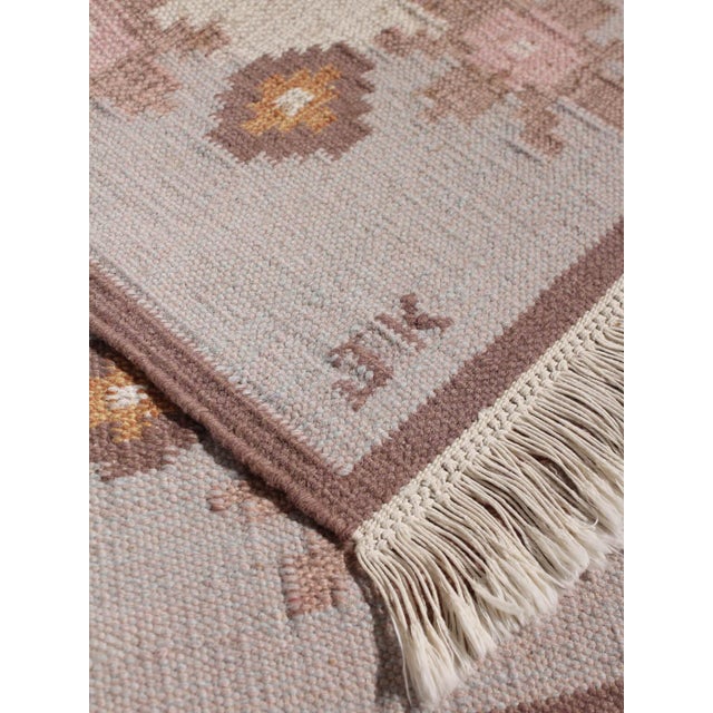 Swedish Flat-Woven Wool Rug by Karin Jönsson, 1960s, in Flawless conditions. Designed 1960 to 1969 This piece has an...