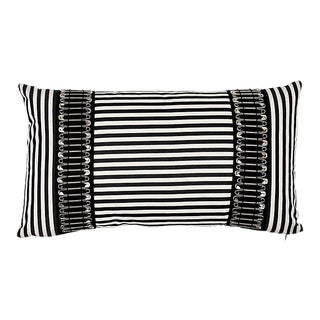 Schumacher X Johnson Hartig Punk Rock 20" Lumbar Pillow in Black & White For Sale