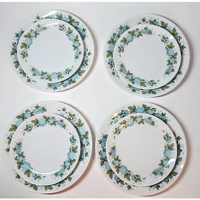 Mid 20th Century Mid Century Teal Pear China - Set of 8 For Sale - Image 5 of 6
